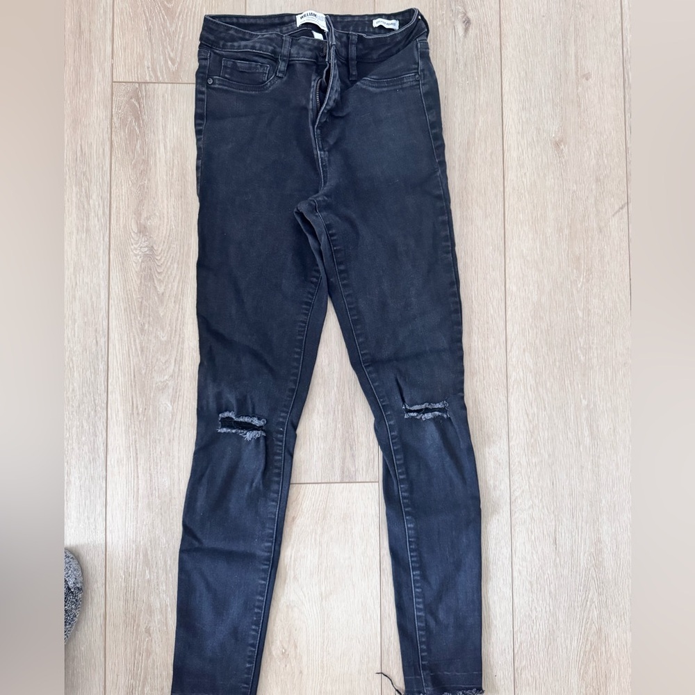 William Rast Black Distressed Women Jeans